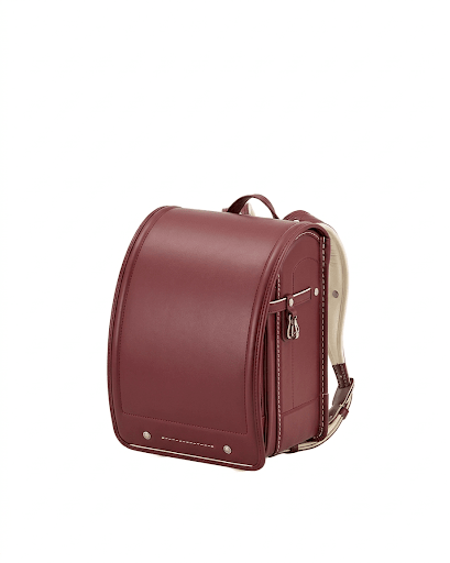 Brown leather backpack on a white background