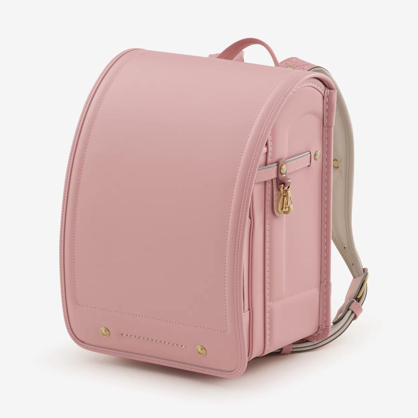 Zen Backpack – Premium Canvas and Leather – Pink – Front View
