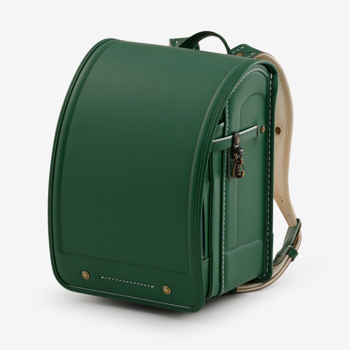 Zen Backpack – Premium Canvas and Leather – Dark Green – Front View